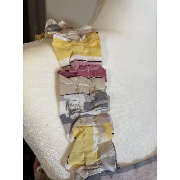 Womens Abstract Print Boho Ruffle Strap Sleeveless Maxi Sun Dress Moon River L - Picture 3 of 7